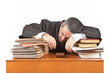 Photo: Male judge sleeping over the files Male judge sleeping over the files