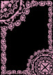 pink frame with curles on black