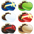 vector illustration of gift chocolate boxes in heart shape