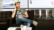 young man at airportlounge