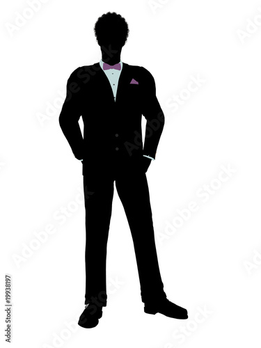 African American Man in a Tuxedo Silhouette