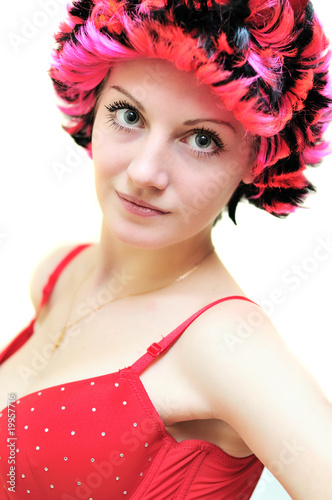 Photo: girl wearing wig girl wearing wig