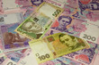 Background made of Ukrainian money called hryvnias Background made of Ukrainian money called hryvnias