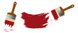 set of two paint brushes in red colors set of two paint brushes in red colors