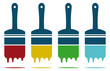 four color paint brushes in color vector mode four color paint brushes in color vector mode
