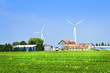 Wind turbines on farm Wind turbines on farm
