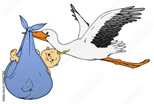 Illustration: Baby, Klapperstorch, Geburt, Schwanger, Schwangerschaft Baby, Klapperstorch, Geburt, Schwanger, Schwangerschaft