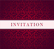 Invitation red ornament card