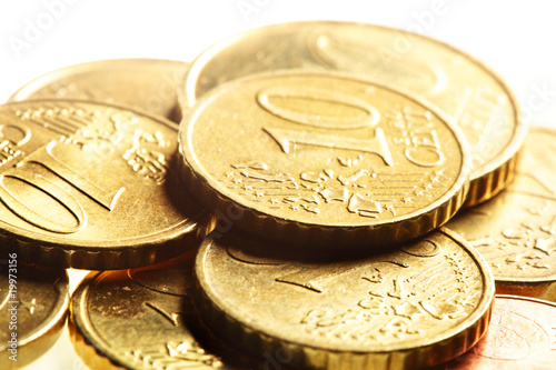Photo: Euro cent coins Euro cent coins