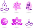 Collection of yoga icons Collection of yoga icons