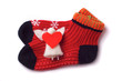 pair of red toddlers socks with angel and heart