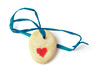 Stone with heart. Isolated over white background