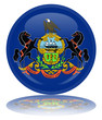 Pennsylvania Flag Round Button (Pennsylvanian Vector Reflection)