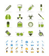 collection of  medical themed icons and warning signs
