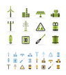 Electricity and power icons - vector icon set