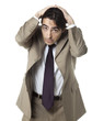 jeune homme d'affaires stress ennuis catastrophe