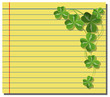 Shamrock on yellow note paper