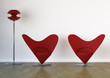 modern red chairs 3D  rendering