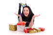Beautiful happy girl with a gifts