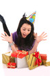 Beautiful happy girl with a gifts