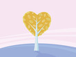 Valentines tree of love. Vector Illustration in retro style.