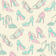 patterned shoes, seamless vector repeat patterned shoes, seamless vector repeat