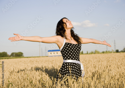 Photo: happy girl in field happy girl in field
