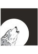 Wolf and moon. Vector