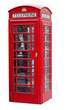 Red telephone booth in London isolated on white Red telephone booth in London isolated on white
