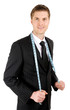 Business man with tape measure