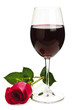 Wine with red rose Wine with red rose