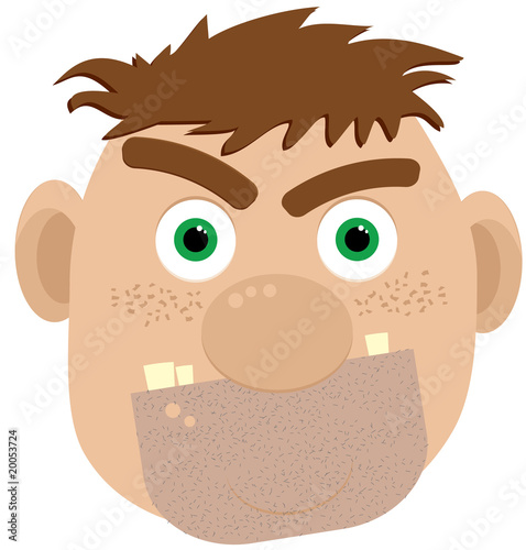 Cartoon ogre, vector illustration, without gradients and meshes