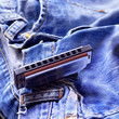 Harmonica on the jeans