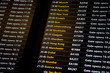 Anzeigetafel am Flughafen
