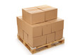 Photo en ligne au meilleur prix cardboard boxes on wooden palette