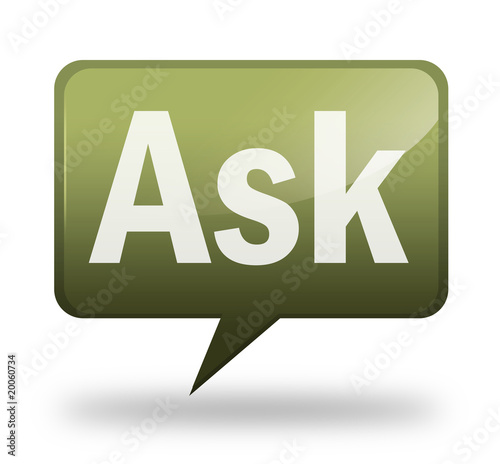 speech bubble icon. Speech bubble shaped icon quot;Ask