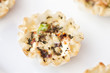 Mini goat cheese, basil and sun dried tomato tart.