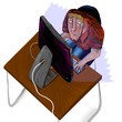man seated in front of the computer