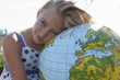 Girl with a globe portrait
