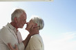 Mature couple kissing