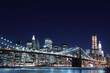 Brooklyn Bridge and Manhattan Skyline At Night, New York City Brooklyn Bridge and Manhattan Skyline At Night, New York City