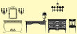 Vector illustration of original antique furniture collection