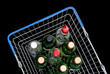 Wine bottles in shopping basket