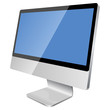 New modern blank monitor isolated on white