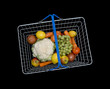 Shopping basket with groceries