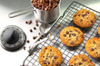 Freshly baked chocolate chip cookies Freshly baked chocolate chip cookies