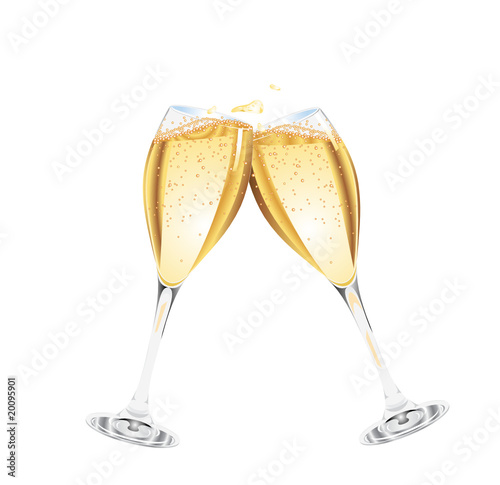 Vector: Vector. Two glasses of champagne Vector. Two glasses of champagne