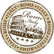 Grunge rubber stamp with the Colosseum