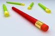 Red and green pen