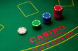 Stack of chips on a casino table